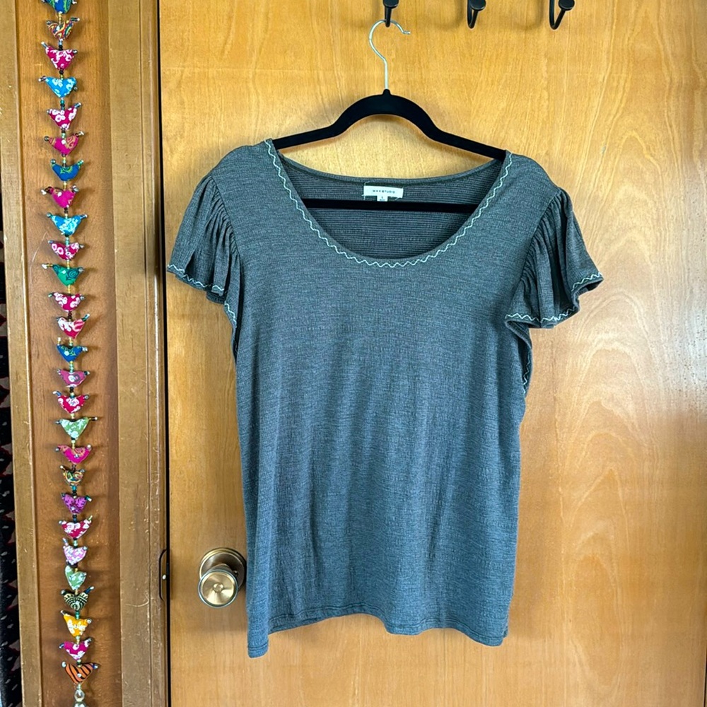 Olive green/grey short sleeve shirt